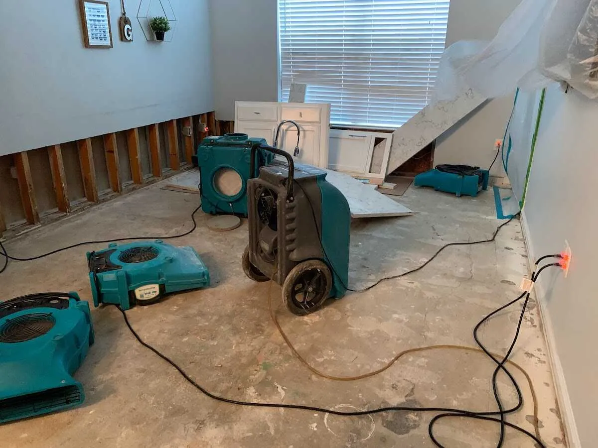 Dehumidifier in flood-cut room for Water Extraction & Removal in Topsham